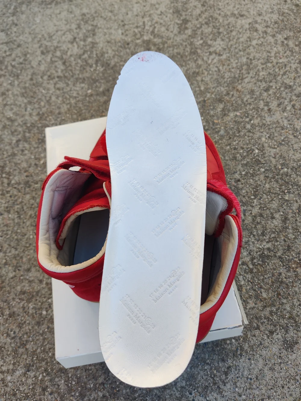Maison Martin Margiela Red High-Top Velcro Sneakers MESSAGE MY NUMBER 5107534561